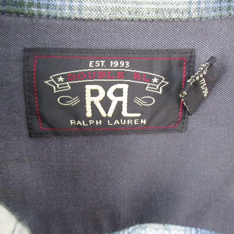 ダブルアールエル RRL シャツ 長袖 オープンカラー オンブレチェック