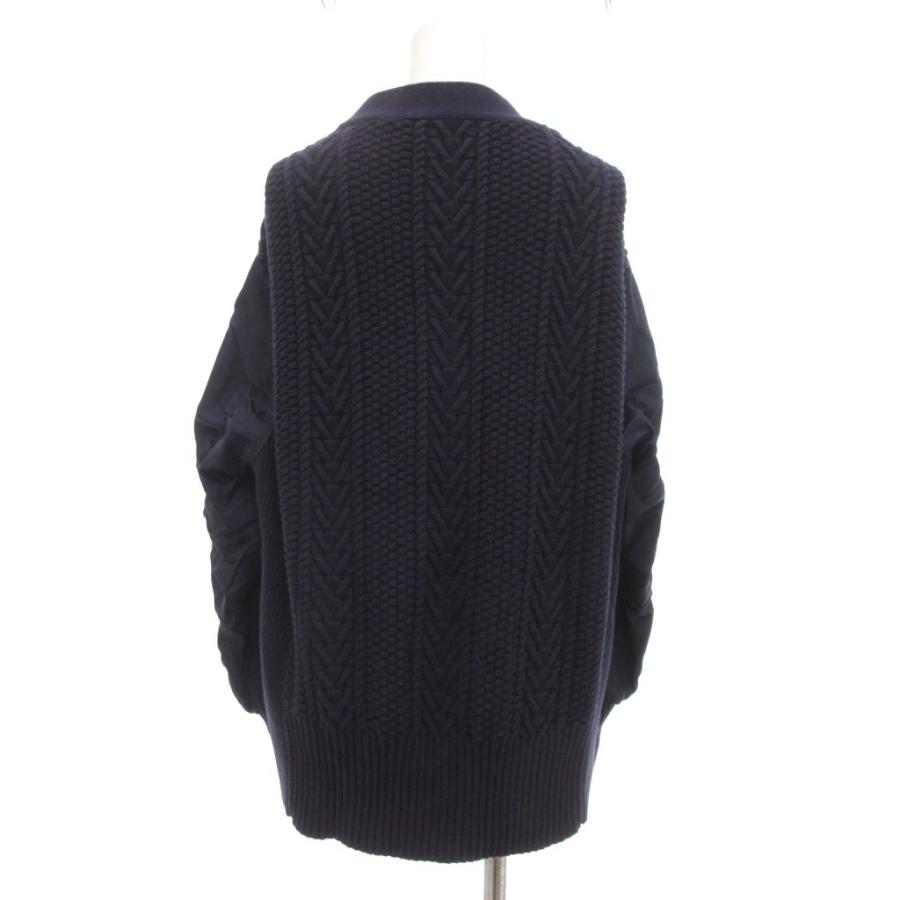 ZARA（ザラ） コントラストニットカーディガン M 紺 ネイビー 長袖