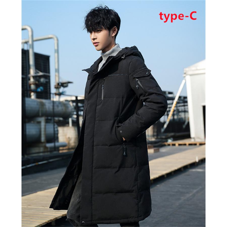メンズ ダウンコート ダウンジャケット フード付き ロング丈 ビジネス