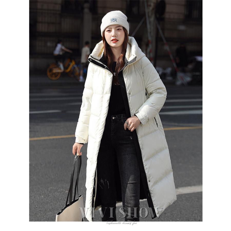 レディース ダウンジャケット ダウンコート ロング フード付き ダウン