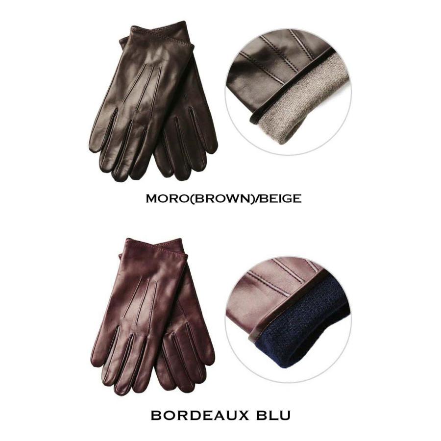 メローラ 手袋 メンズ ナッパレザー x カシミア グローブ MEROLA