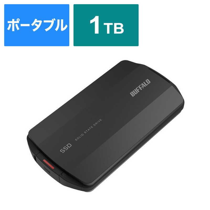 BUFFALO ポータブルSSD 防塵・防滴 USB3.2(Gen2)対応 1TB ブラック