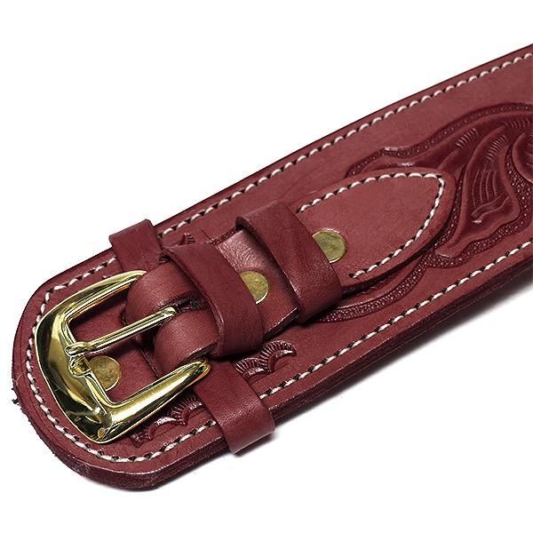 カービングレザーガンベルト 45口径用 (ワイン) GB-45W 34-42サイズ