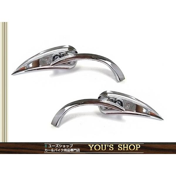 新品 ハーレー 汎用 RAD2 RADII ティアドロップ クローム ミラー