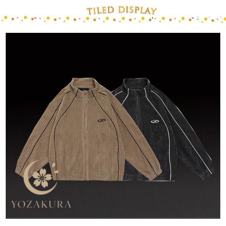 スポーツウェア コーデュロイ 上下セット 秋 上下 ライン入り 春