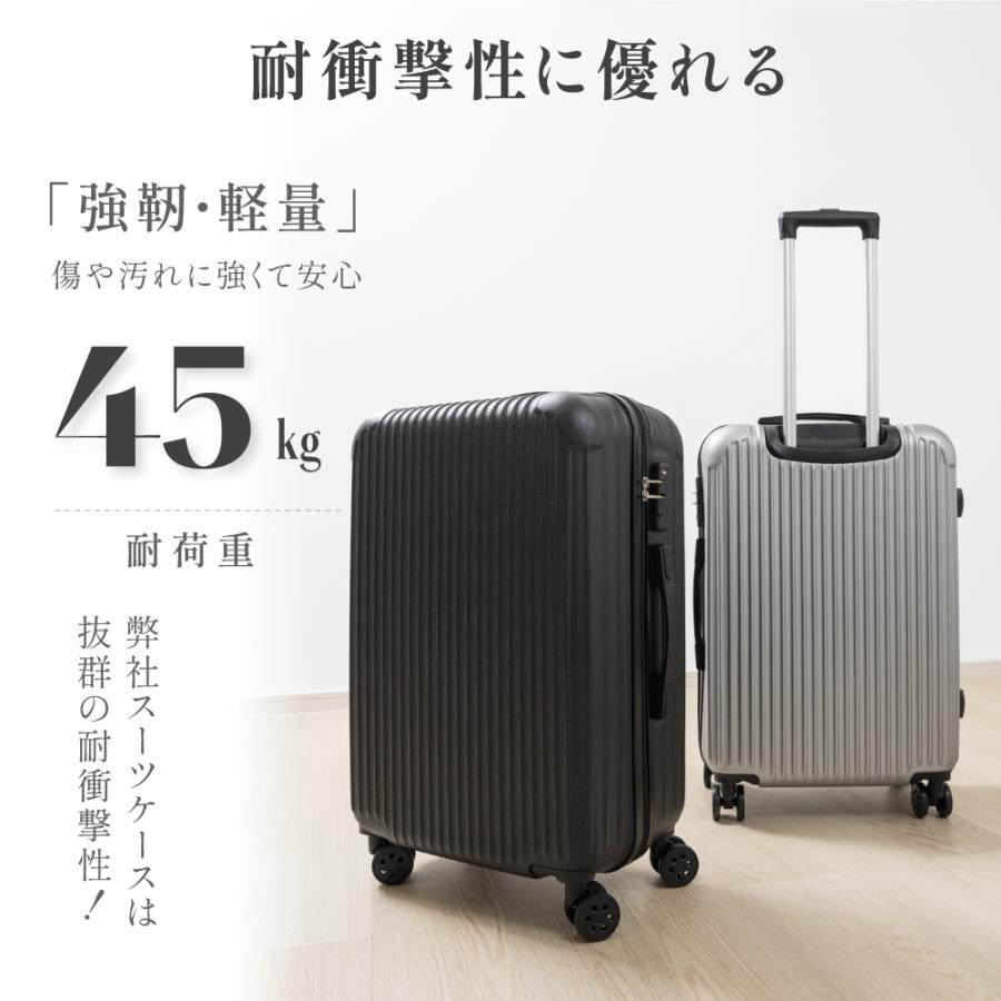 スーツケース キャリーケース キャリーバッグ 中型4-7日用 止まる TSA