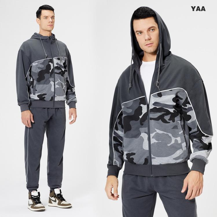 スウェット上下セット メンズ ジップパーカー+ジョガーパンツ スポーツ