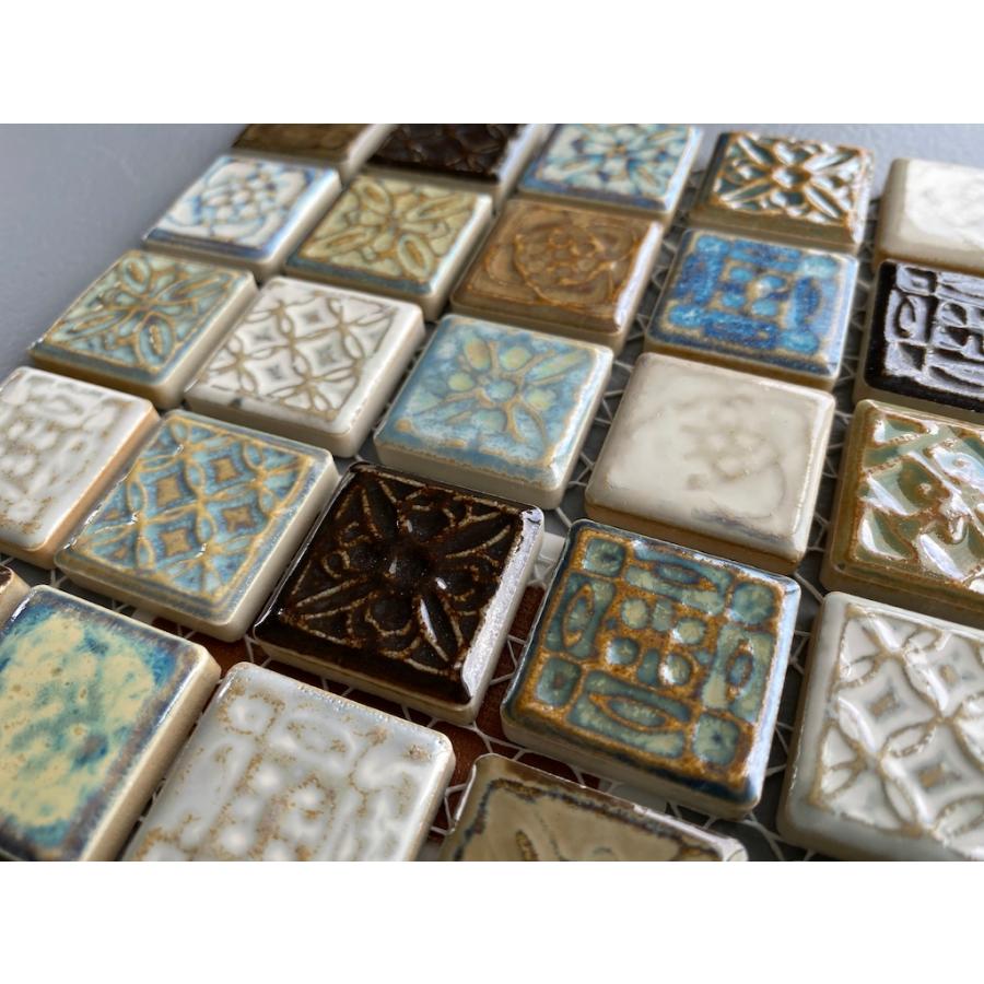 28mm角 ラスティカ・ビスタ ルーメン 美濃焼モザイクタイル タイル