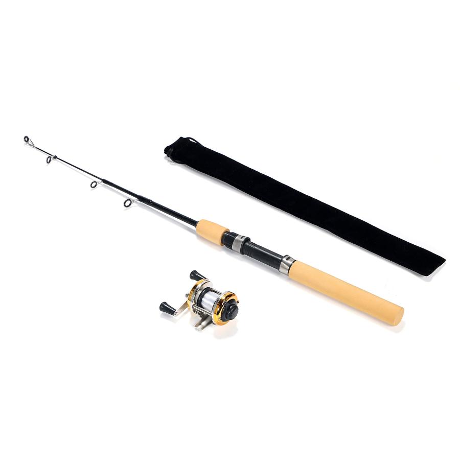 VILTAGE 穴釣り用釣竿セット コンパクトロッド 両軸リール 100cm 穴