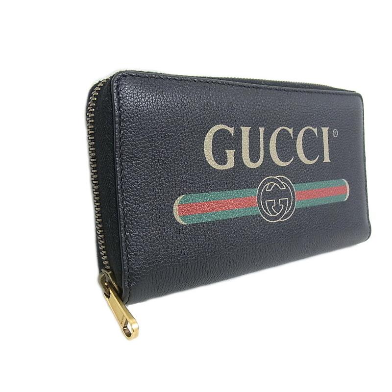 GUCCI（グッチ） ラウンドファスナー 長財布 レザー 496317