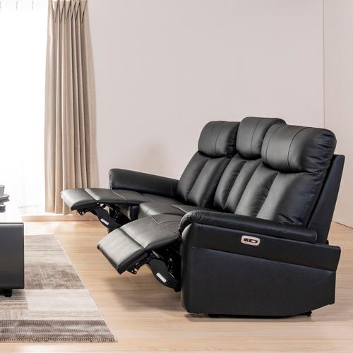 ヤマダオリジナル 電動リクライニングソファ「YES140013 BK3P」幅193cm