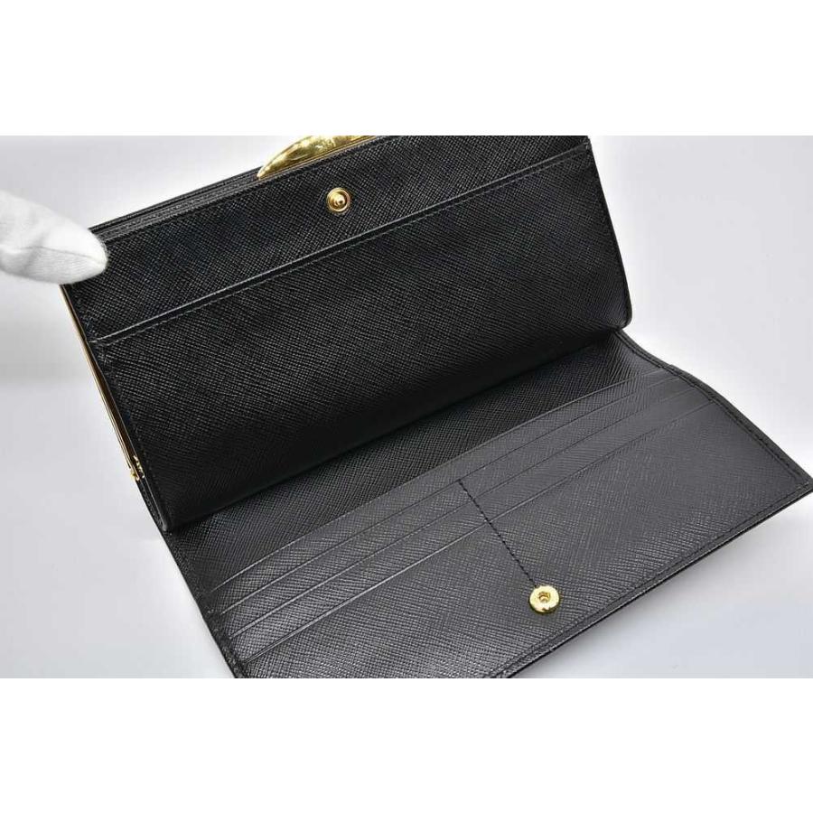 SAFFIANO（PRADA） プラダ サフィアーノ メタル PRADAロゴ がま口長