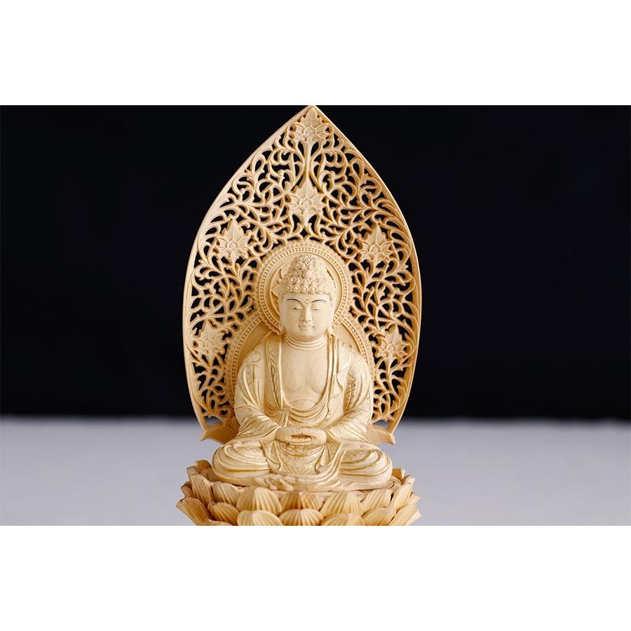 神棚 神具 仏具 やまこう 仏像 □ 総柘植 2.5寸【金泥描き】釈迦如来像