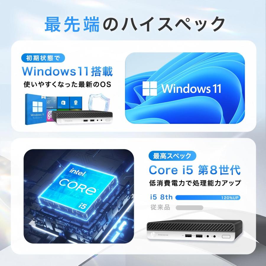 ProDesk 【中古PC】ミニPC HP Prodesk 400G4 DM 超小型 デスクトップ