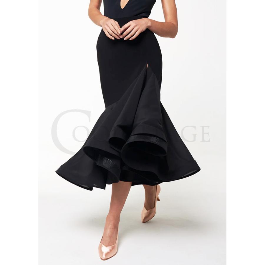 社交ダンス 衣装 社交ダンス衣装 モダンスカート スカート 黒 ロング