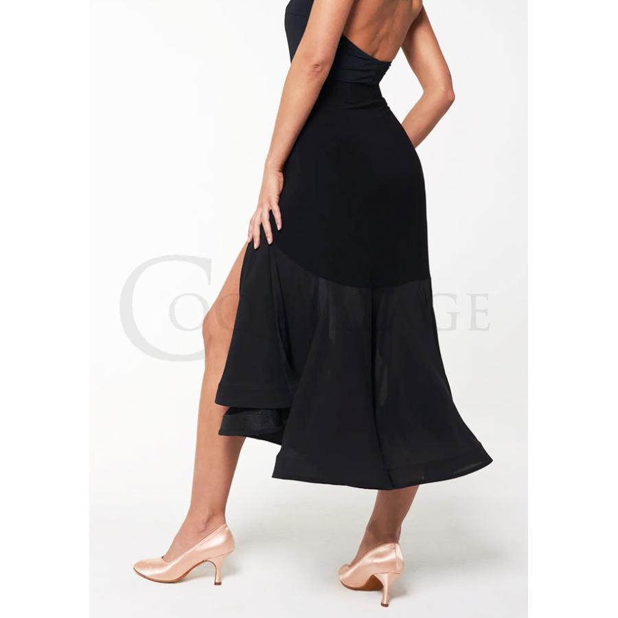 社交ダンス 衣装 社交ダンス衣装 モダンスカート スカート 黒 ロング