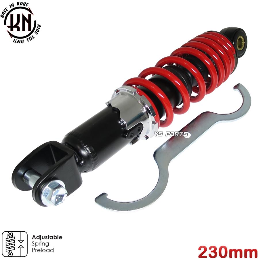 ツインダンパー KNリアサス黒赤230mm ライブディオJ ライブディオZX