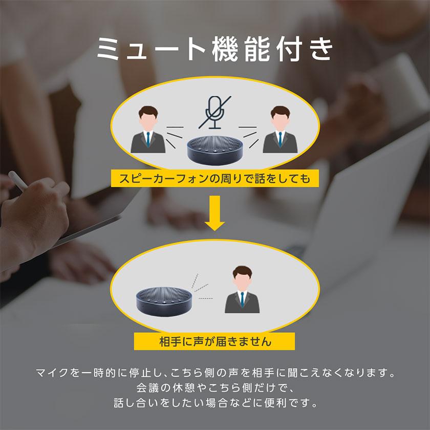 スピーカーフォン Zoom認証 360度全方向集音 会議用マイクスピーカー