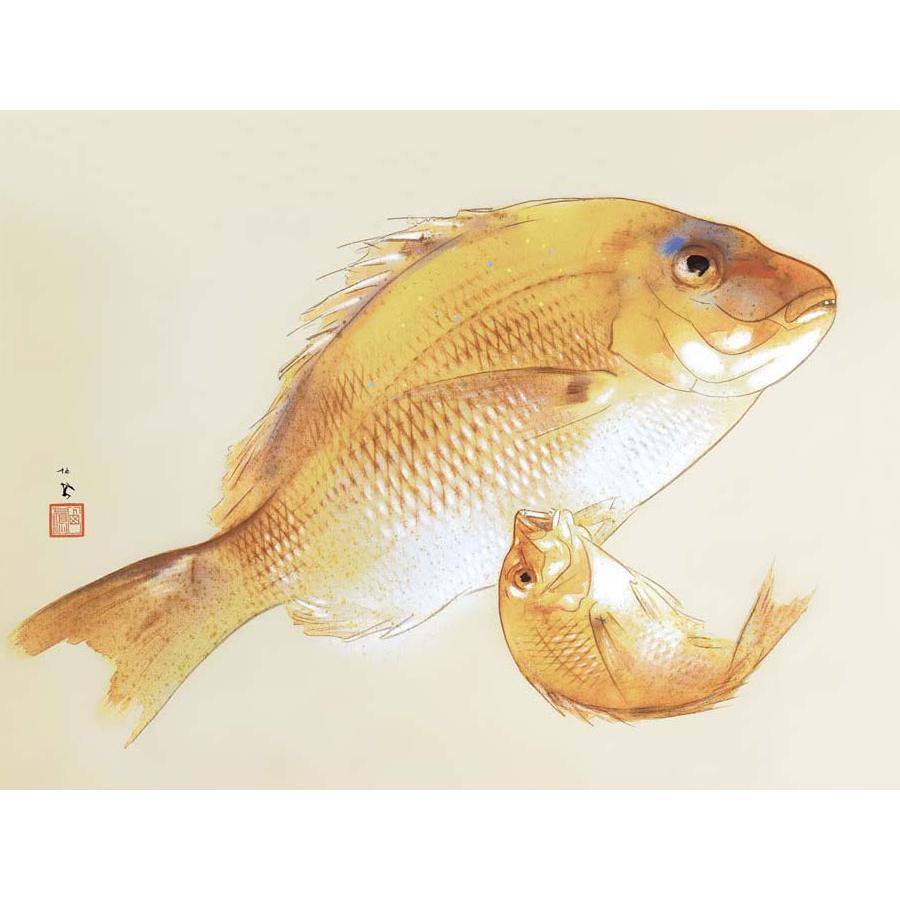 竹内栖鳳 海幸 （F6サイズ）（紐・フック付） 日本の名画 約横52×縦