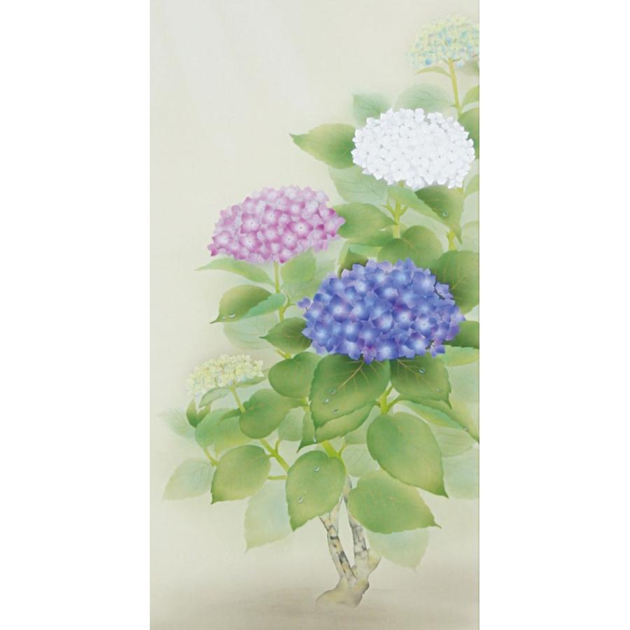 掛軸 (掛け軸) 夏用 紫陽花 鈴木優莉 尺五立 約横54.5cm×縦190cm p9645