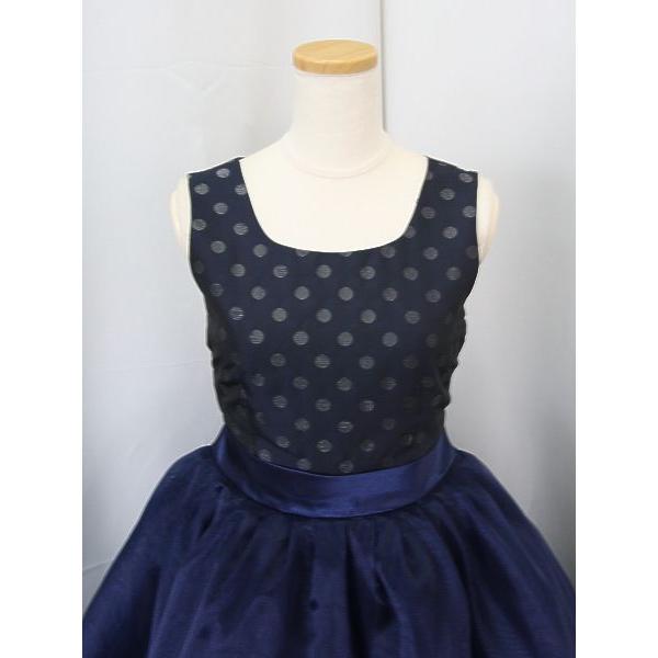 ゆめりすと シャンテボア ネイビー 160：演奏会発表会用子供ドレス
