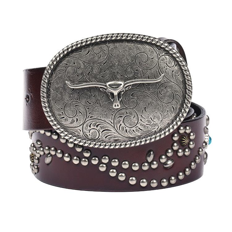 ホームアイホーム ターコイズ風スタッズ スタッズベルト カラー