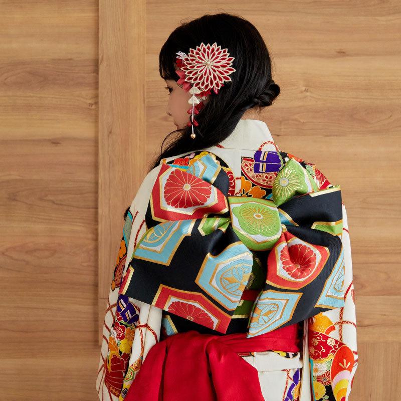 七五三 7歳着物 レンタル フルセット 紅一点 ブランド着物 オフ