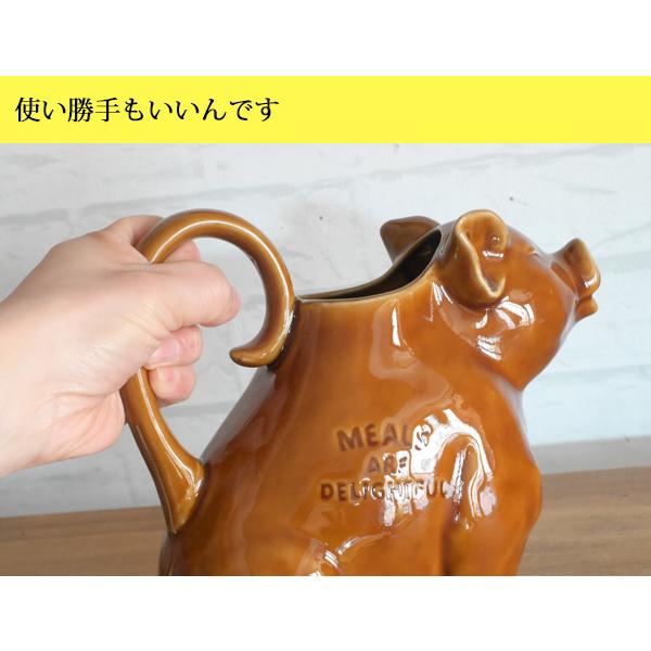 ブタさんピッチャー900cc』陶器 水差し 大容量 ブーちゃんピッチャー