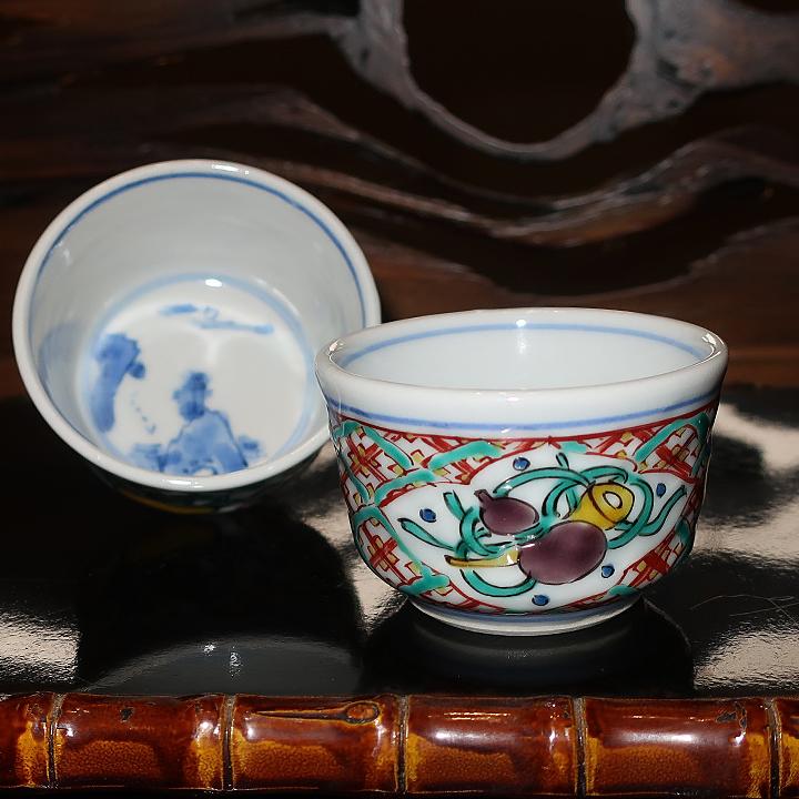 九谷焼 盃 ぐい呑み 酒器 割取小紋 長谷川紀代作 : ZAZU&CO. - 通販