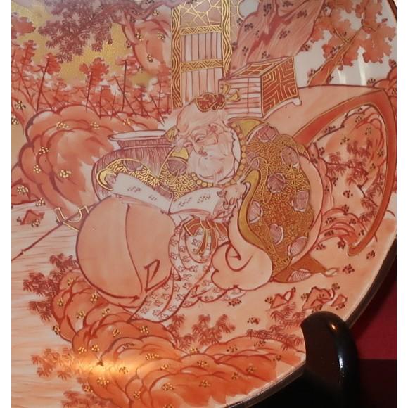 九谷焼 【伝統工芸名工】 飾り皿 絵皿 飾り鉢 三代橋田与三郎 赤絵細書