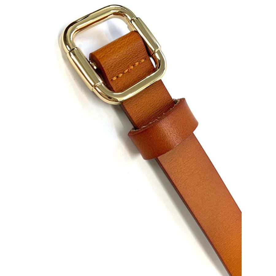 adia レディース 細ベルト 本革 レザー シンプル 細い 穴なし カラー