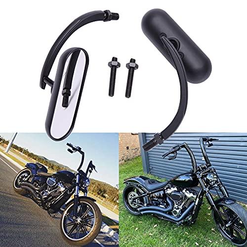 バイクミラー オーバル 左右セット ハーレー8MM 10MM ブラック