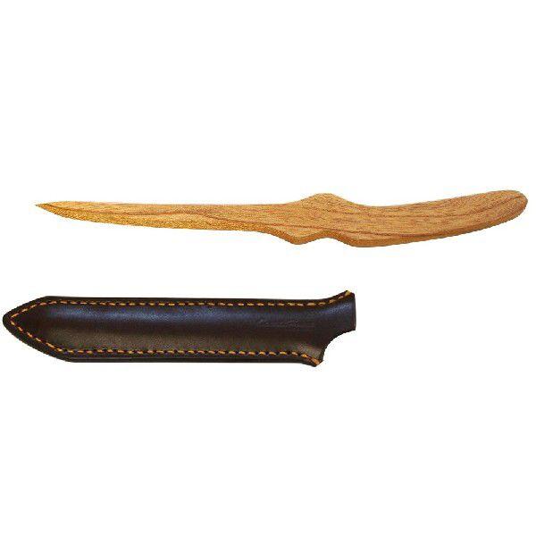 木製ペーパーナイフ 弐型 栃木レザー 日本製「CAME's House」 本革製