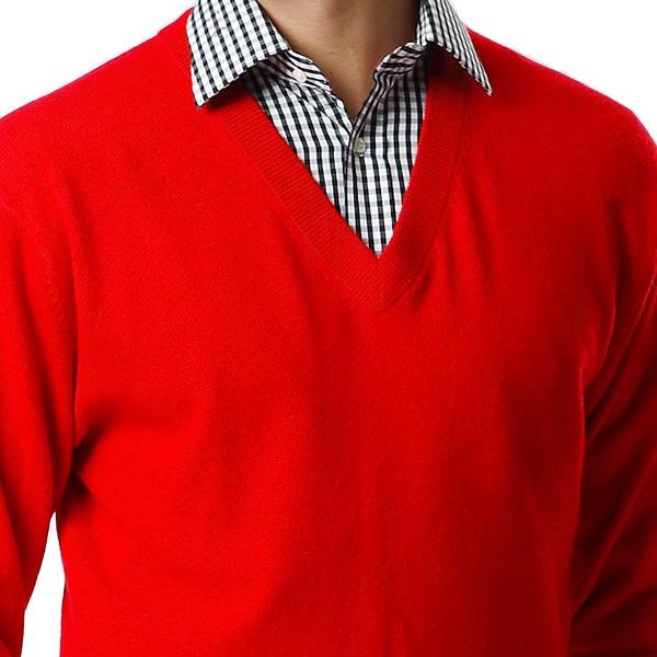 還暦 祝い カシミヤ 100% Vネック セーター メンズ (60歳) 御祝