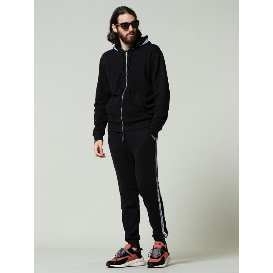 DIESEL（ディーゼル） フード ロゴ テープ フルジップ パーカー