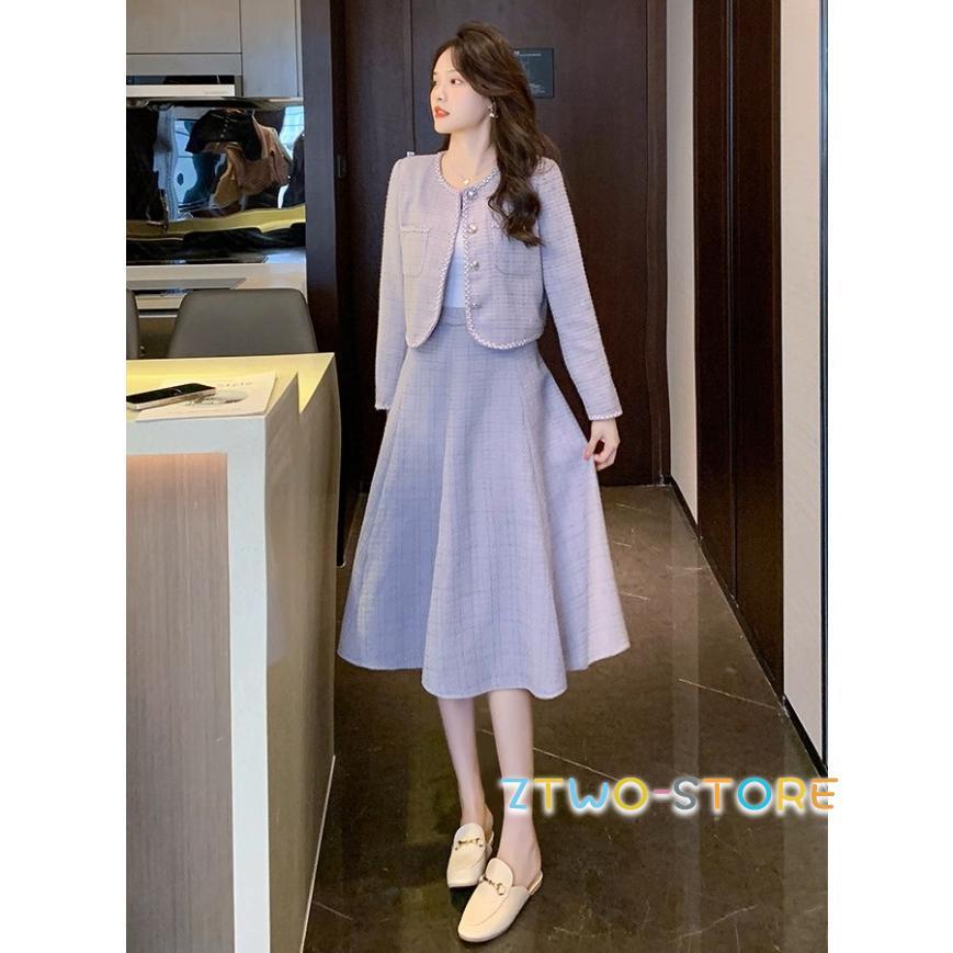 セットアップ スーツ レディース きれいめ ツイードスカート ノー