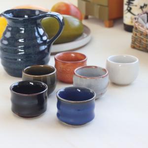 お猪口 ぐい呑み 白 渦紺 6個 70ml キッチン、台所用品 : ANNON