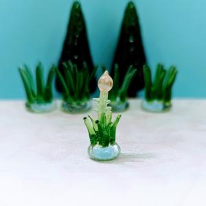 ガラス細工 きのこ（S) 赤 ミニチュア 雑貨 置物 小物 茸 : きたの