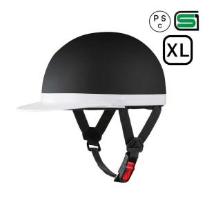 バイクヘルメット 半キャップ 半ヘル 白ツバ XLサイズ 61~62cm SG規格