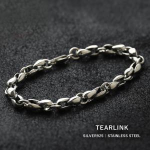 シルバーブレスレット メンズ フローラルクロス 喜平チェーン シルバー