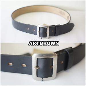 フランス軍 レザーベルト 2ピンバックル ブラウン デッドストック