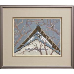 東山魁夷 生前作 『早春の丘』 リトグラフ版画 絵画 日本画 白馬 送料