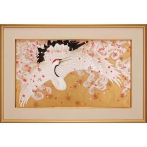 上村淳之 雪中小禽 鳥 絵画 和風 梅 花 日本画 インテリア シルク