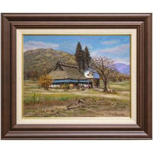 伊東拓実 「 赤い扉と二匹の猫 」 油絵 ・ 油彩画 SM ( サムホール