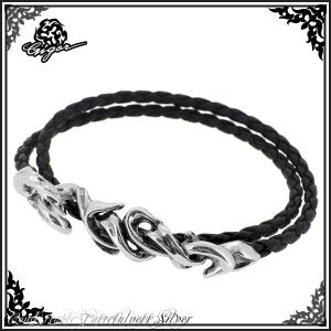 GIGOR（ジゴロウ） クリプト シルバー レザー ブレスレット 15cm〜23cm