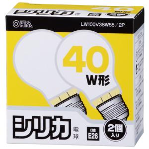 旭光電機工業 オーム電機 シリカ電球100V38Wホワイト色2P