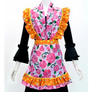 フラメンコ ピキージョ・エプロンセット 水玉 グリーン×ホワイト PA-3