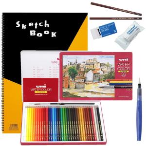 三菱鉛筆 水彩色鉛筆入門セット 24色 色鉛筆セット オリジナル 三菱