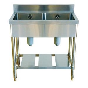 二槽シンクW800×D450×H800+100mm【東京圏限定】A2C-800業務用 : 遠信