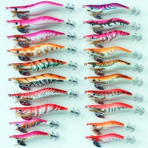 釣り エギ 餌木 新型 3.0号 8本 セット ベース(下地)カラー レッド(赤